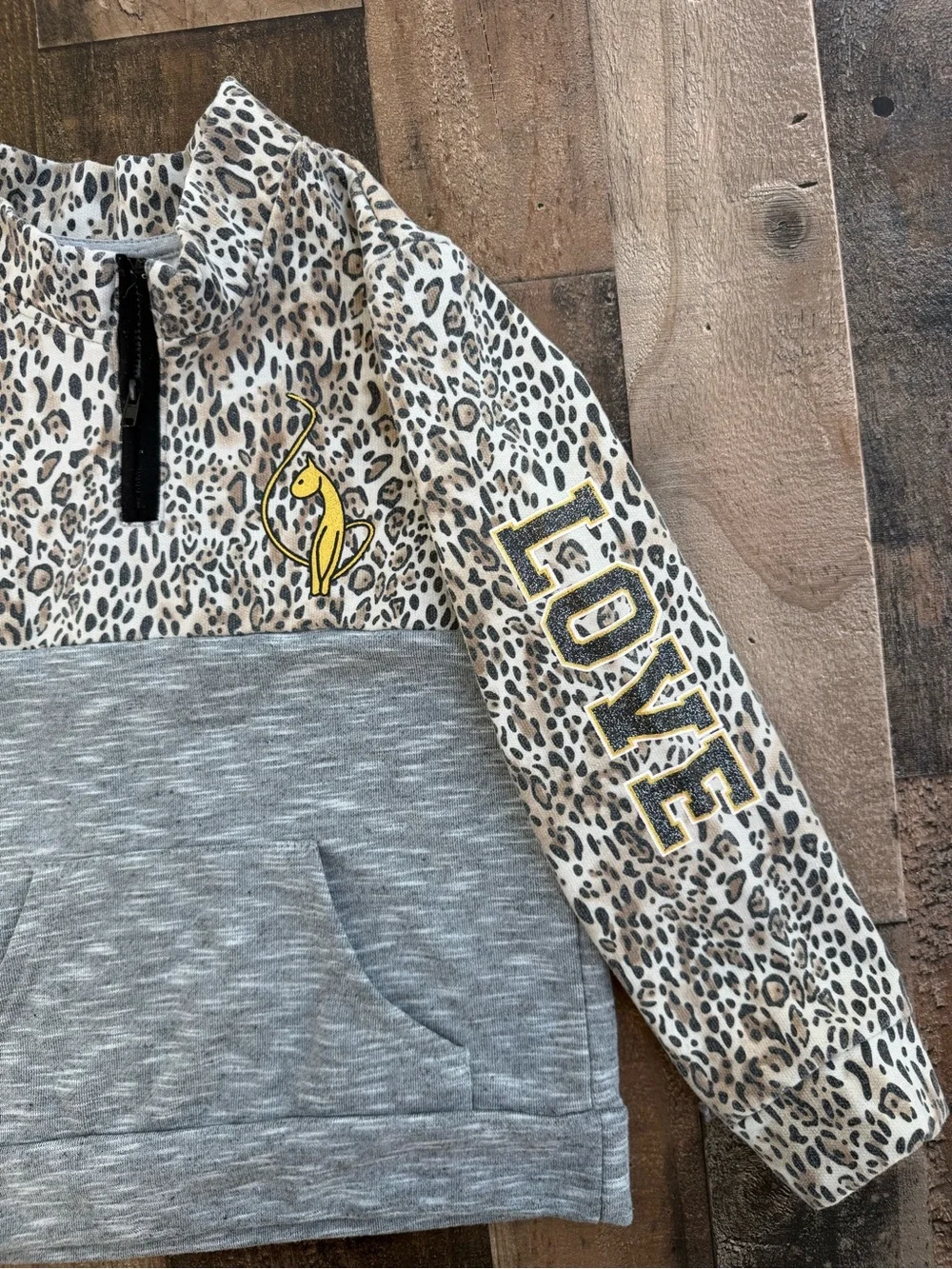 Baby Phat Leopard Print Quarter Zip Pullover Kids Size 5X